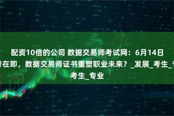 配资10倍的公司 数据交易师考试网：6月14日开考在即，数据交易师证书重塑职业未来？_发展_考生_专业