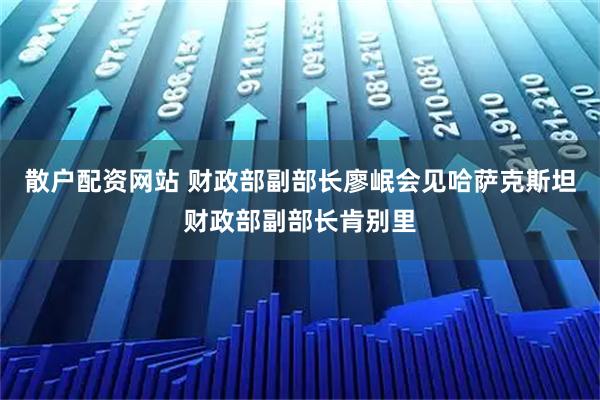 散户配资网站 财政部副部长廖岷会见哈萨克斯坦财政部副部长肯别里